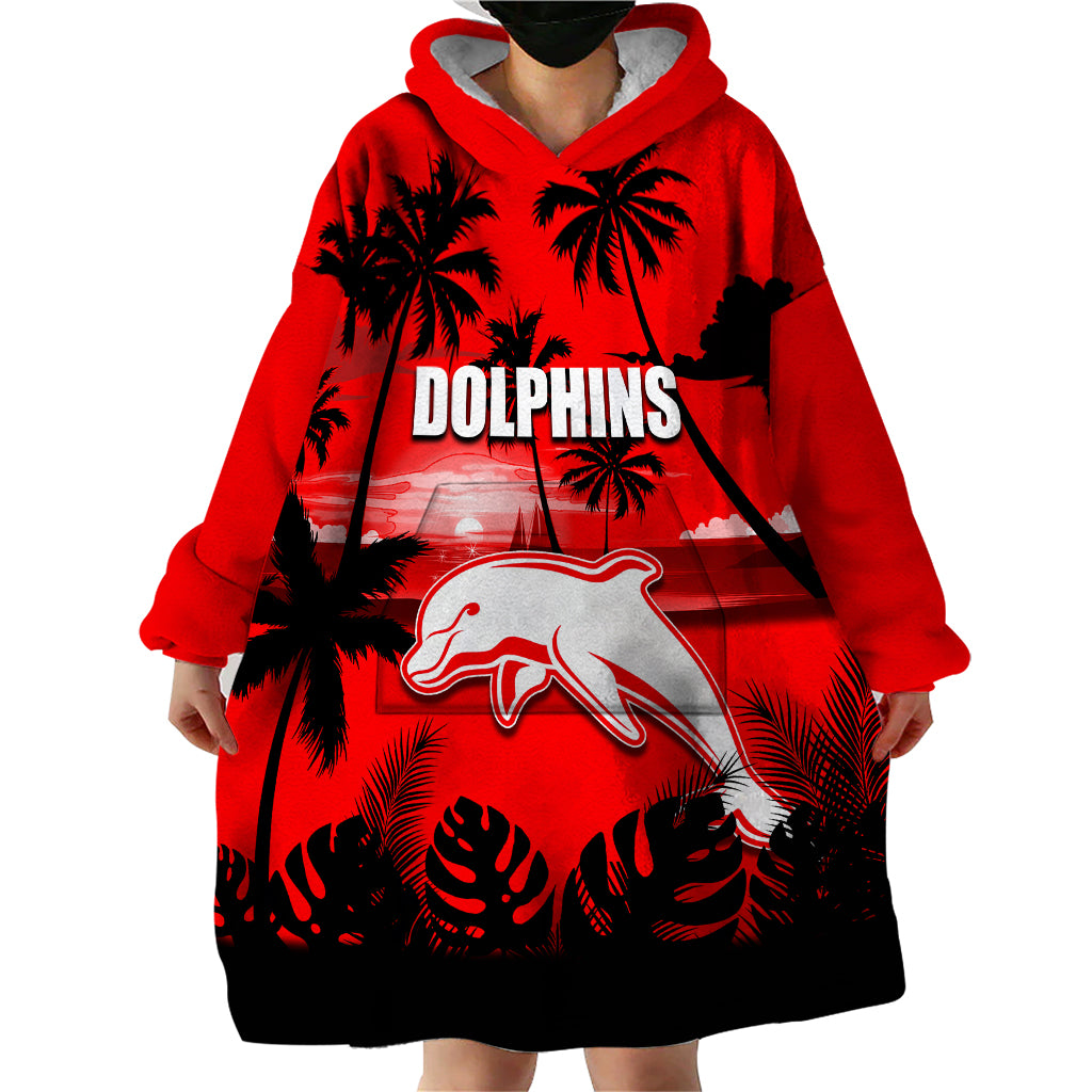 NRL Dolphins Wearable Blanket Hoodie Summer Vibe Style - Vibe Hoodie Shop