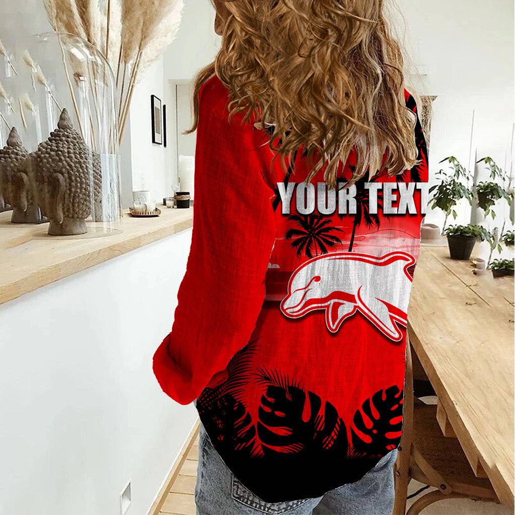 NRL Dolphins Women Casual Shirt Summer Vibe Style - Vibe Hoodie Shop