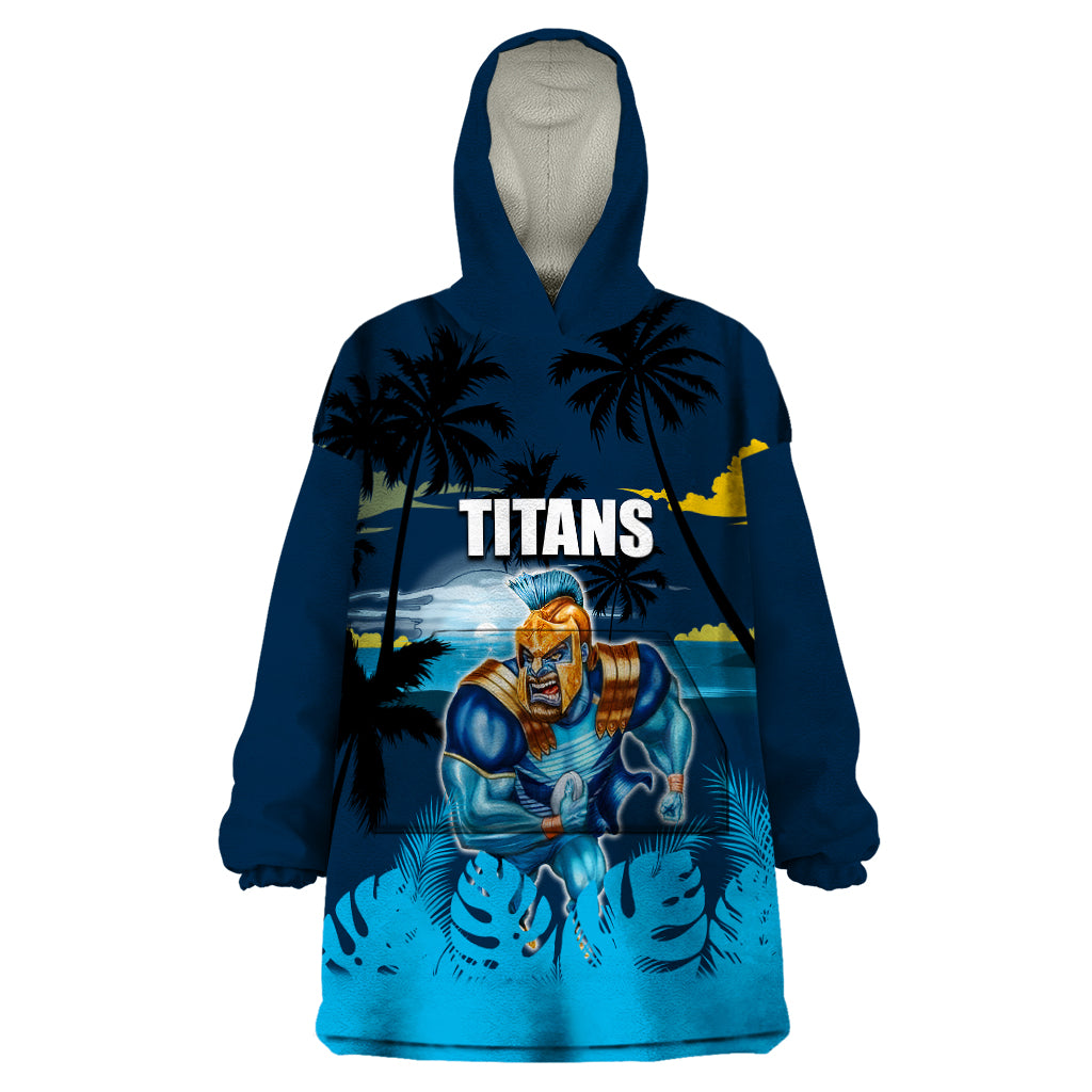 NRL Titans Wearable Blanket Hoodie Summer Vibe Style - Vibe Hoodie Shop