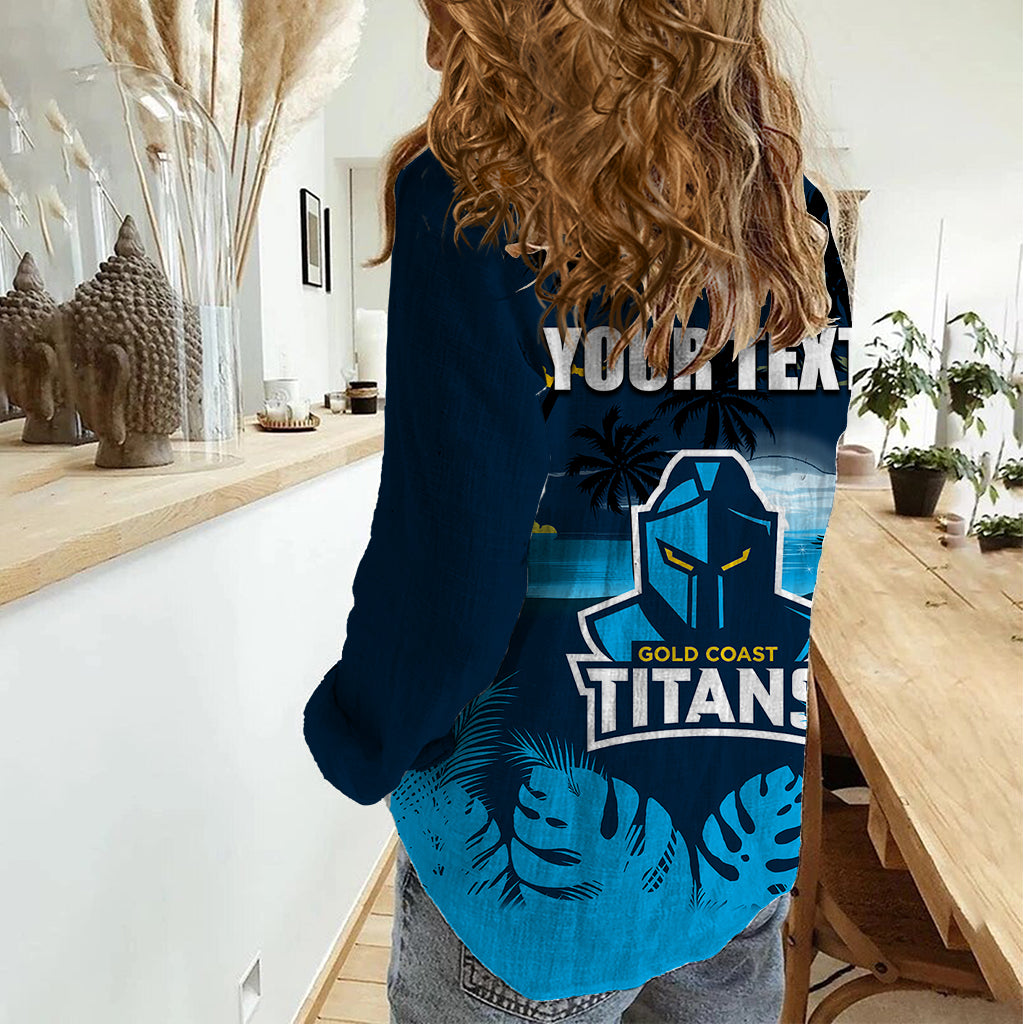 NRL Titans Women Casual Shirt Summer Vibe Style - Vibe Hoodie Shop