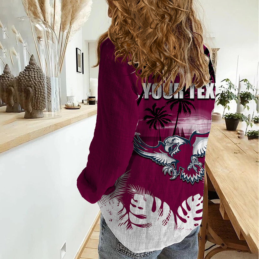 NRL Sea Eagles Women Casual Shirt Summer Vibe Style - Vibe Hoodie Shop