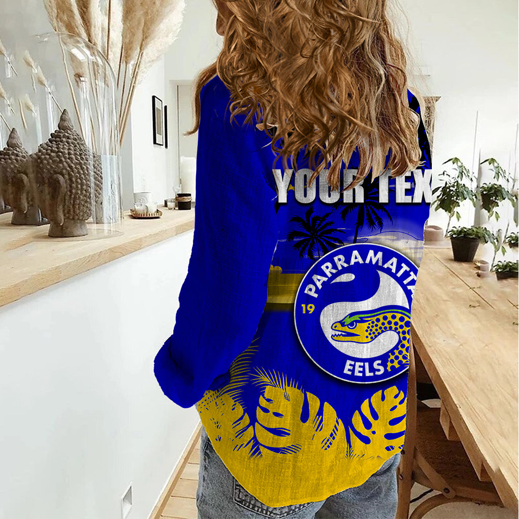 NRL Eels Women Casual Shirt Summer Vibe Style - Vibe Hoodie Shop