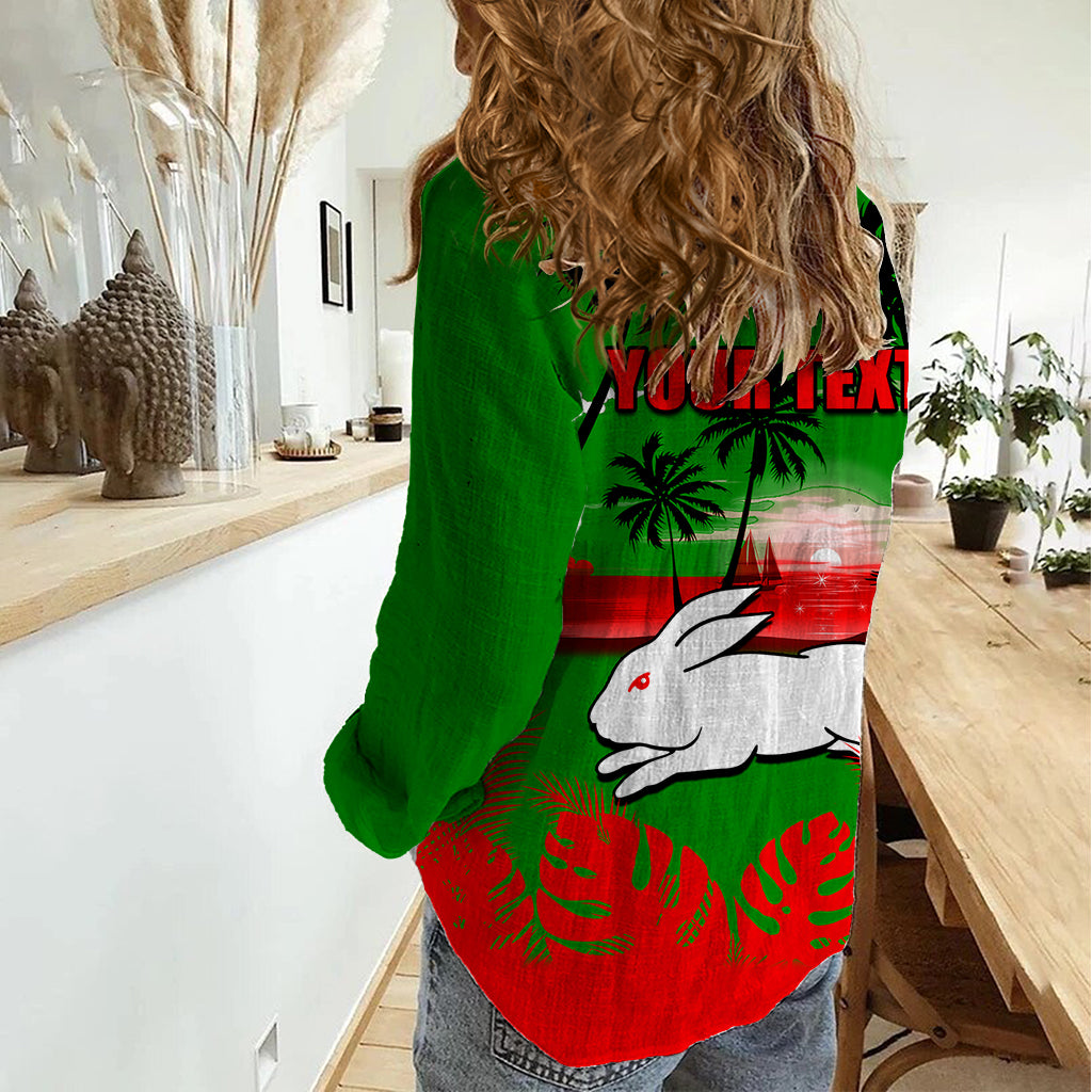 NRL Rabbitohs Women Casual Shirt Summer Vibe Style - Vibe Hoodie Shop