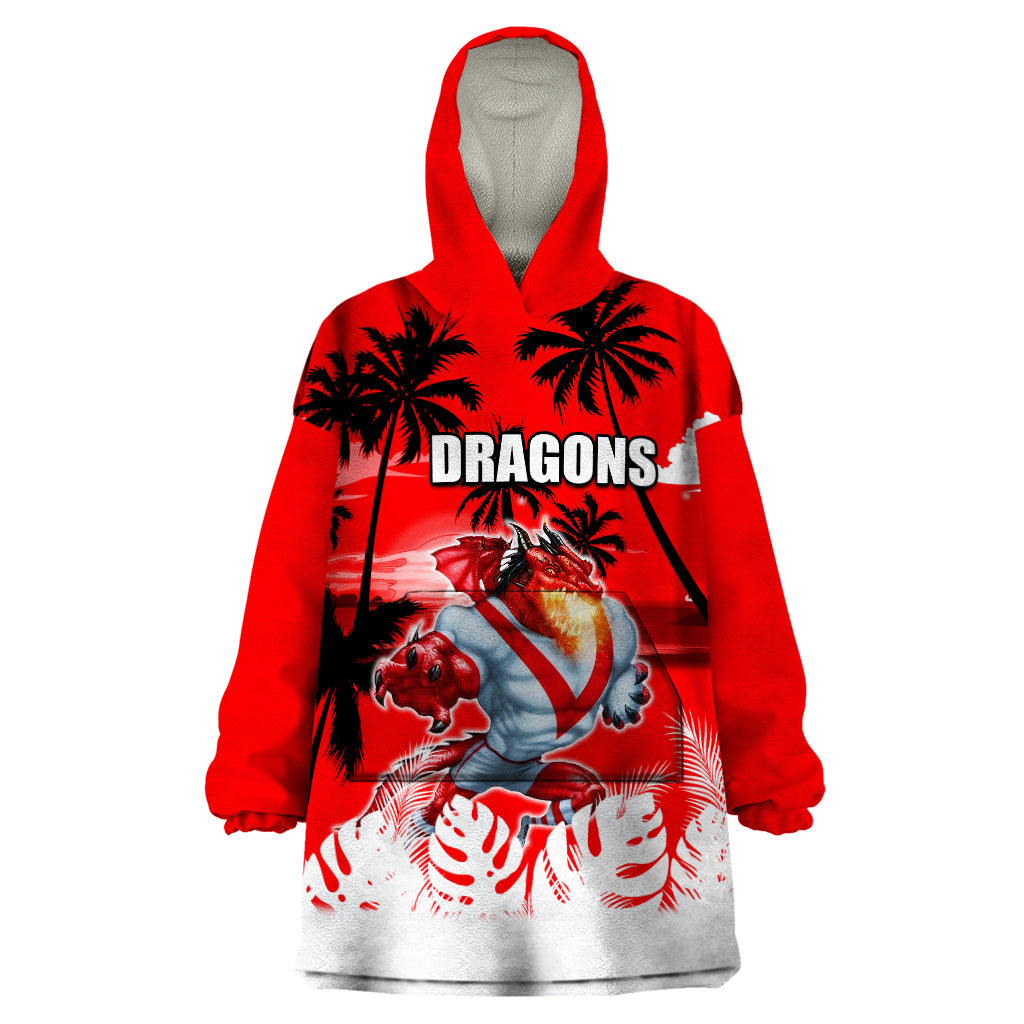 NRL Dragons Wearable Blanket Hoodie Summer Vibe Style - Vibe Hoodie Shop