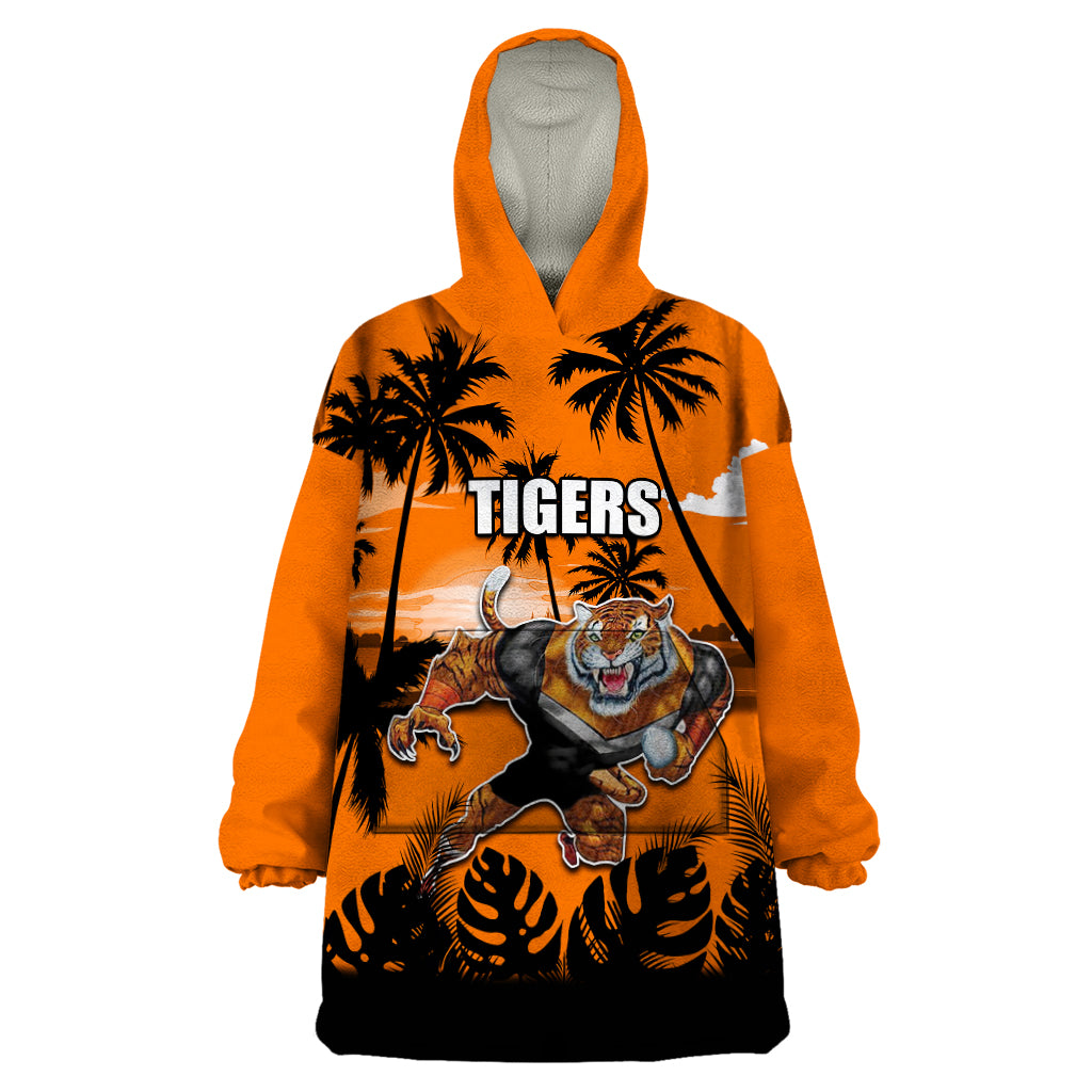 NRL Tigers Wearable Blanket Hoodie Summer Vibe Style - Vibe Hoodie Shop