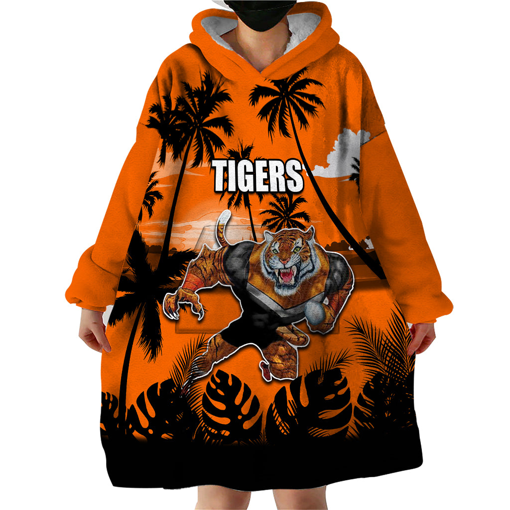 NRL Tigers Wearable Blanket Hoodie Summer Vibe Style - Vibe Hoodie Shop