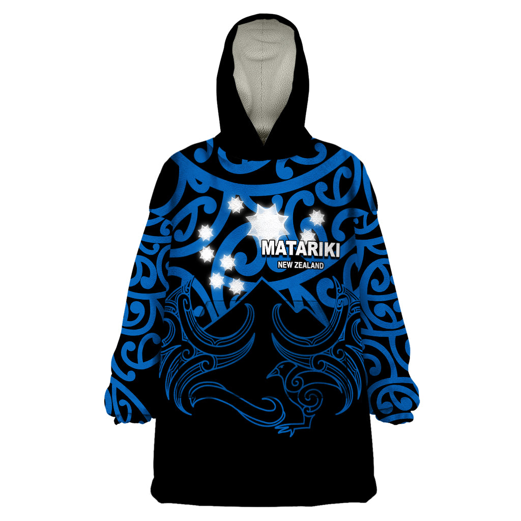 Matariki New Zealand Wearable Blanket Hoodie Maori New Year Blue - Vibe Hoodie Shop