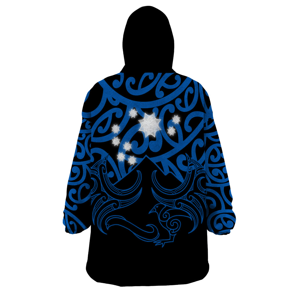 Matariki New Zealand Wearable Blanket Hoodie Maori New Year Blue - Vibe Hoodie Shop