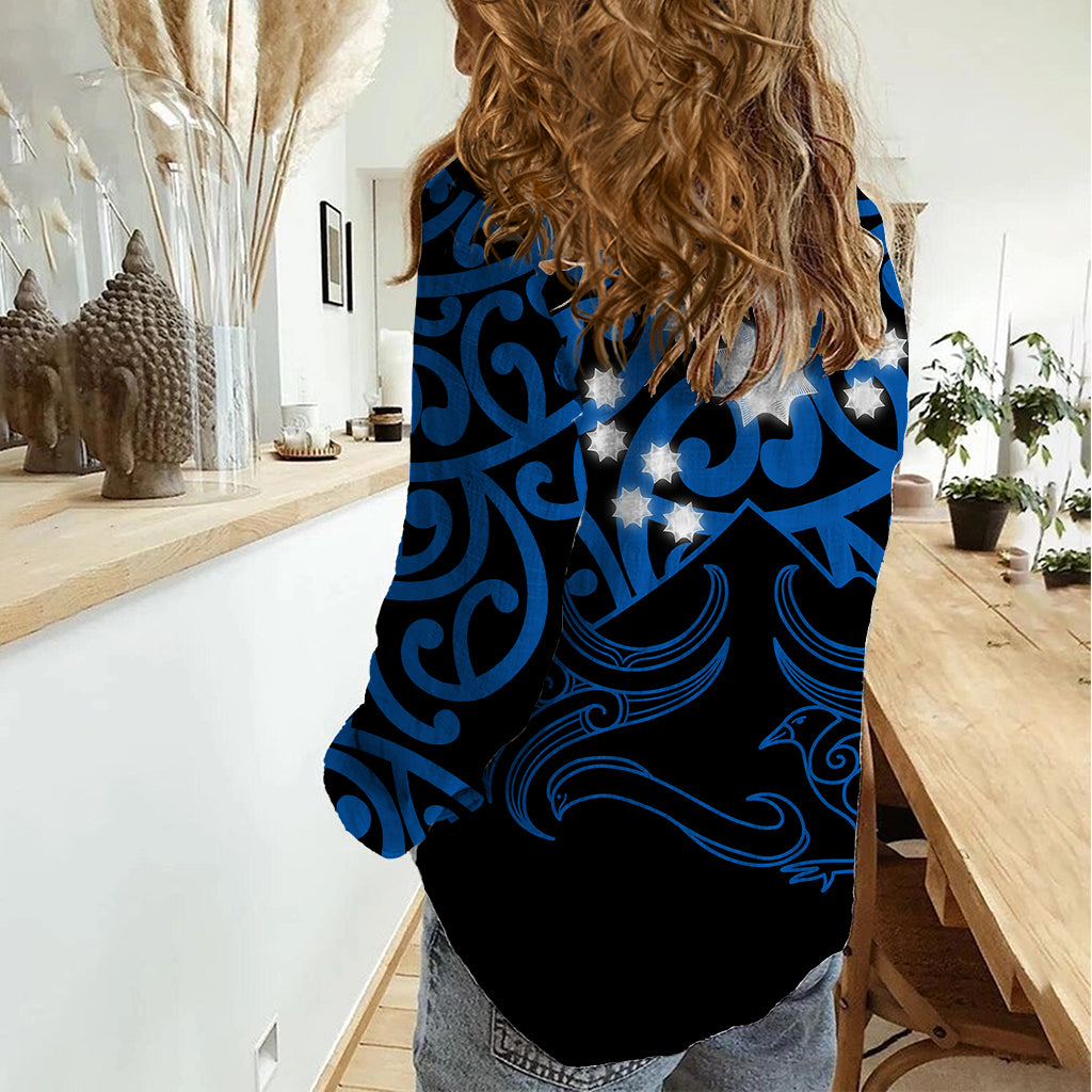 Matariki New Zealand Women Casual Shirt Maori New Year Blue - Vibe Hoodie Shop