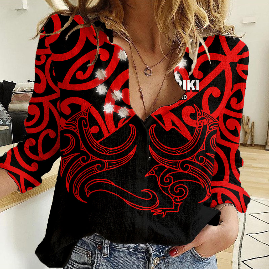 Matariki New Zealand Women Casual Shirt Maori New Year Red - Vibe Hoodie Shop