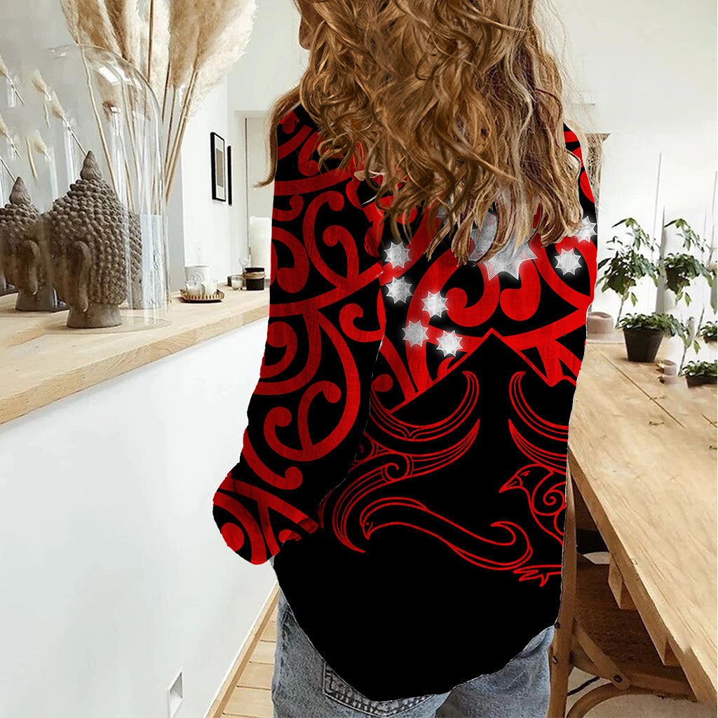 Matariki New Zealand Women Casual Shirt Maori New Year Red - Vibe Hoodie Shop