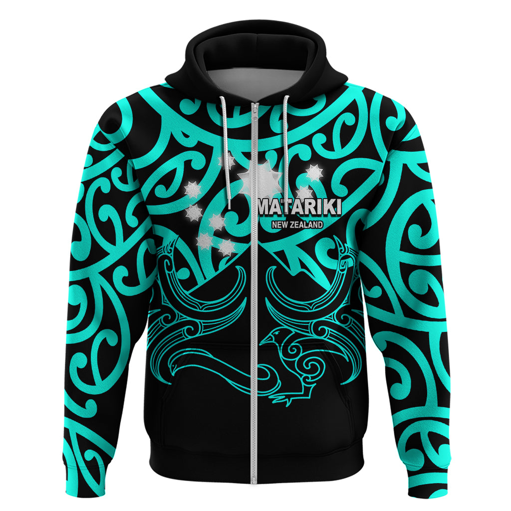Matariki New Zealand Hoodie Maori New Year Turquoise LT6 - Vibe Hoodie Shop