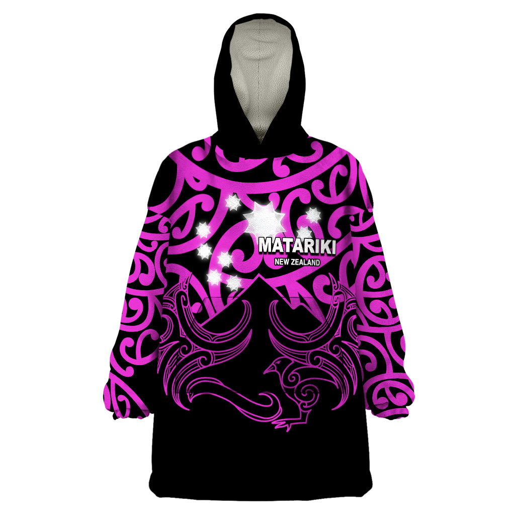 Matariki New Zealand Wearable Blanket Hoodie Maori New Year Purple - Vibe Hoodie Shop