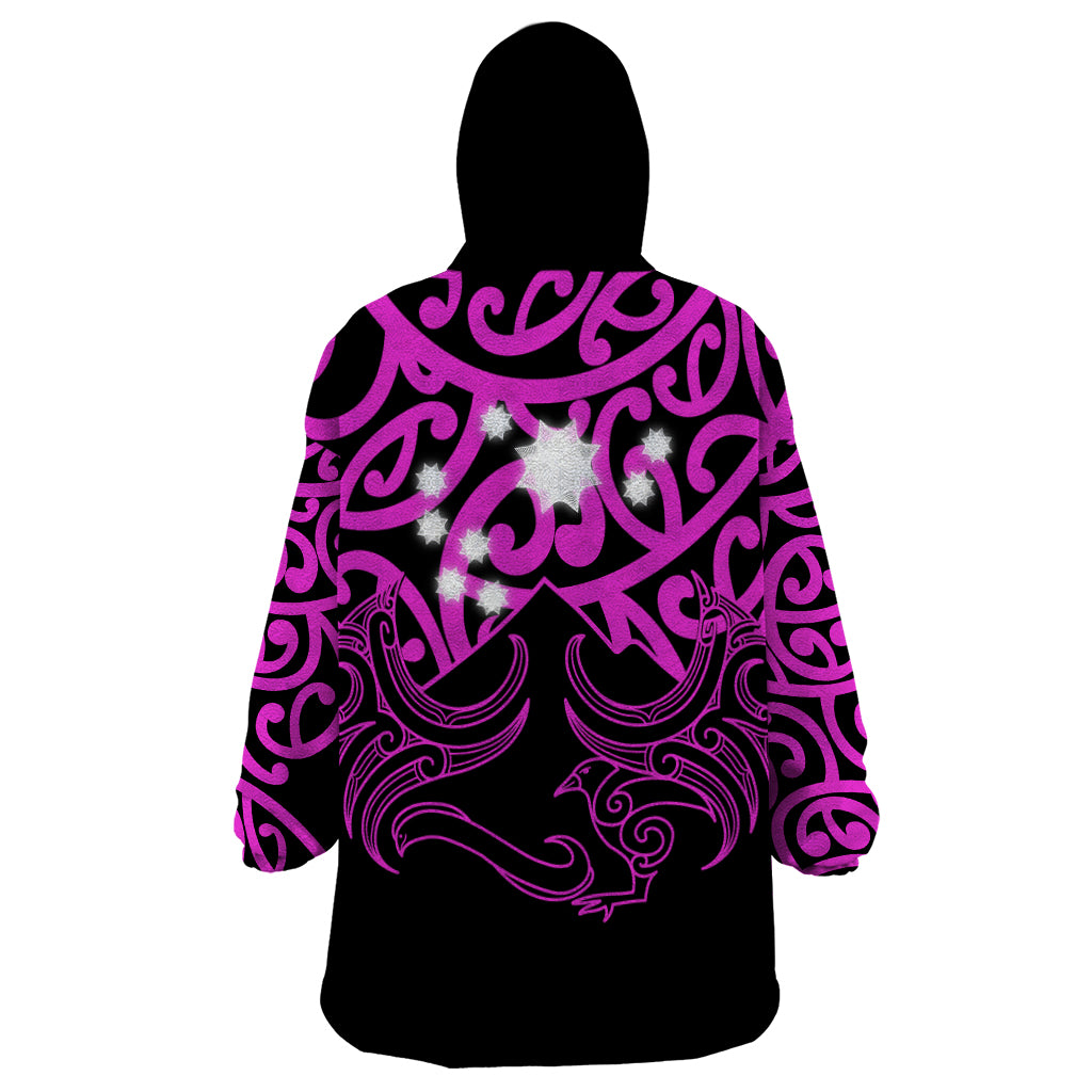 Matariki New Zealand Wearable Blanket Hoodie Maori New Year Purple - Vibe Hoodie Shop