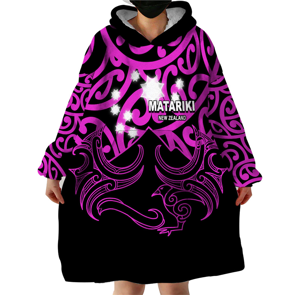 Matariki New Zealand Wearable Blanket Hoodie Maori New Year Purple - Vibe Hoodie Shop