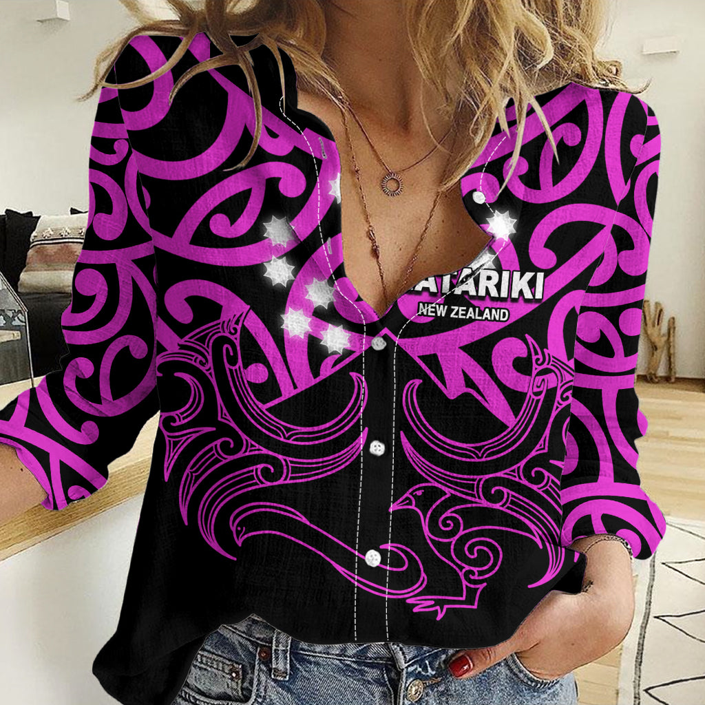 Matariki New Zealand Women Casual Shirt Maori New Year Purple - Vibe Hoodie Shop
