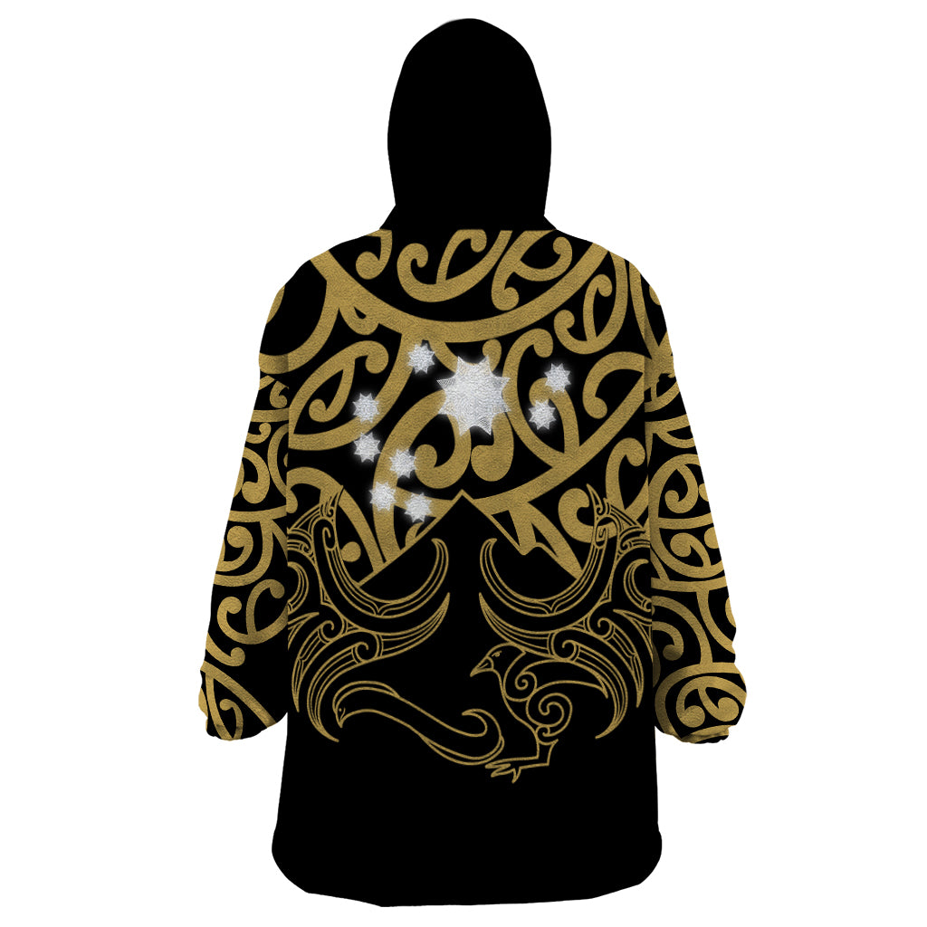 Matariki New Zealand Wearable Blanket Hoodie Maori New Year Gold - Vibe Hoodie Shop