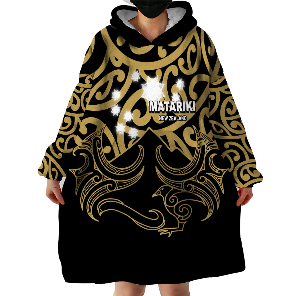 Matariki New Zealand Wearable Blanket Hoodie Maori New Year Gold - Vibe Hoodie Shop