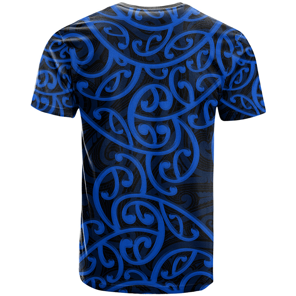 New Zealand T Shirt Maori Pattern Blue - Vibe Hoodie Shop