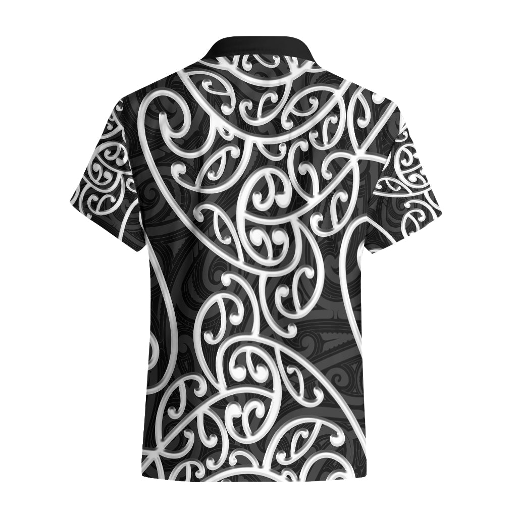 New Zealand Hawaiian Shirt Maori Pattern White - Vibe Hoodie Shop