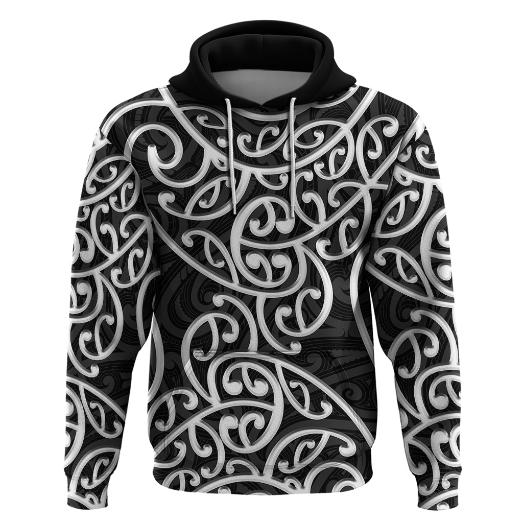 New Zealand Hoodie Maori Pattern White LT6 - Vibe Hoodie Shop