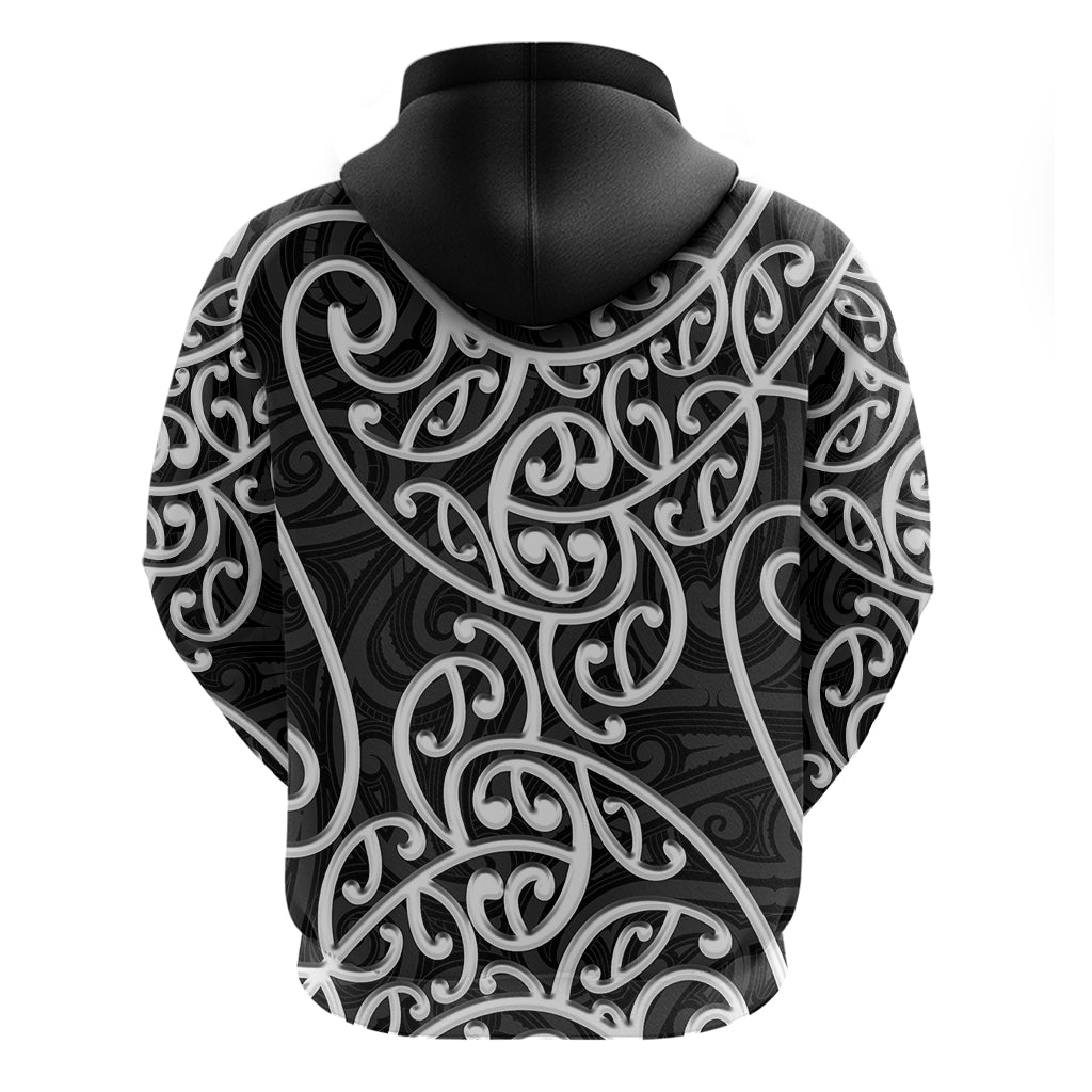 New Zealand Hoodie Maori Pattern White LT6 - Vibe Hoodie Shop