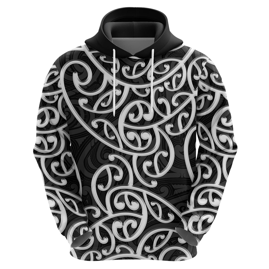 New Zealand Hoodie Maori Pattern White LT6 - Vibe Hoodie Shop