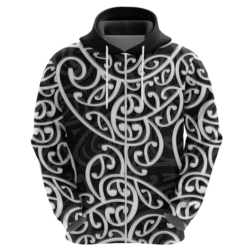 New Zealand Hoodie Maori Pattern White LT6 - Vibe Hoodie Shop