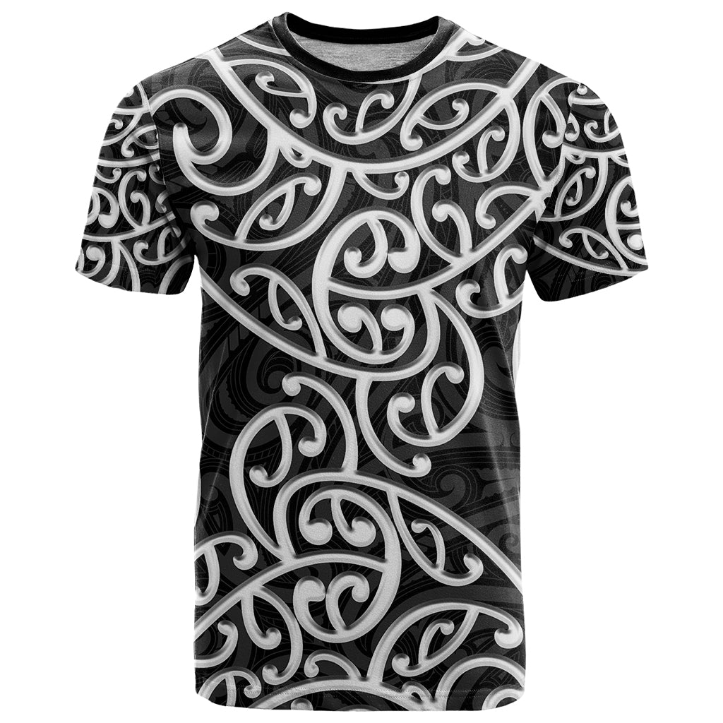 New Zealand T Shirt Maori Pattern White - Vibe Hoodie Shop