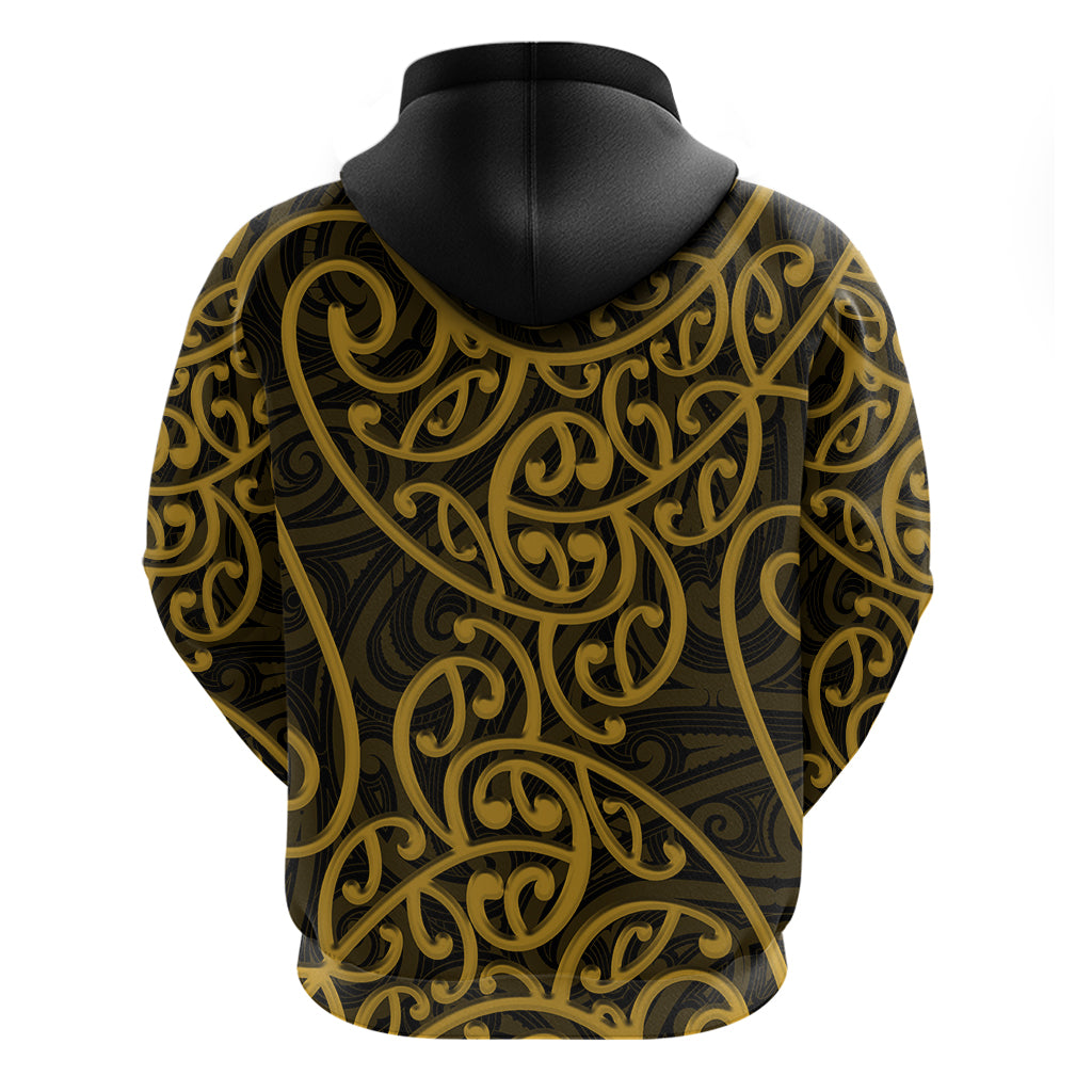New Zealand Hoodie Maori Pattern Gold LT6 - Vibe Hoodie Shop