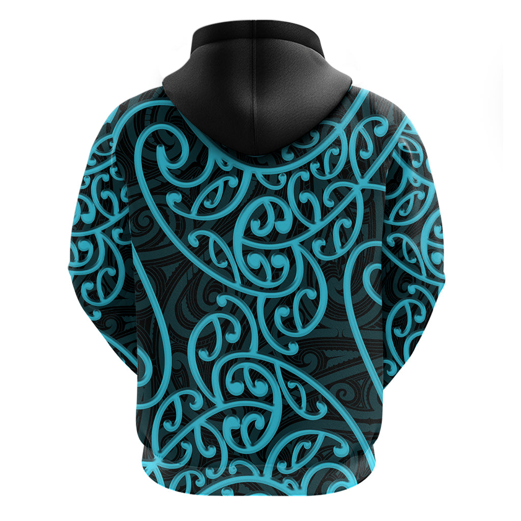 New Zealand Hoodie Maori Pattern Light Blue LT6 - Vibe Hoodie Shop