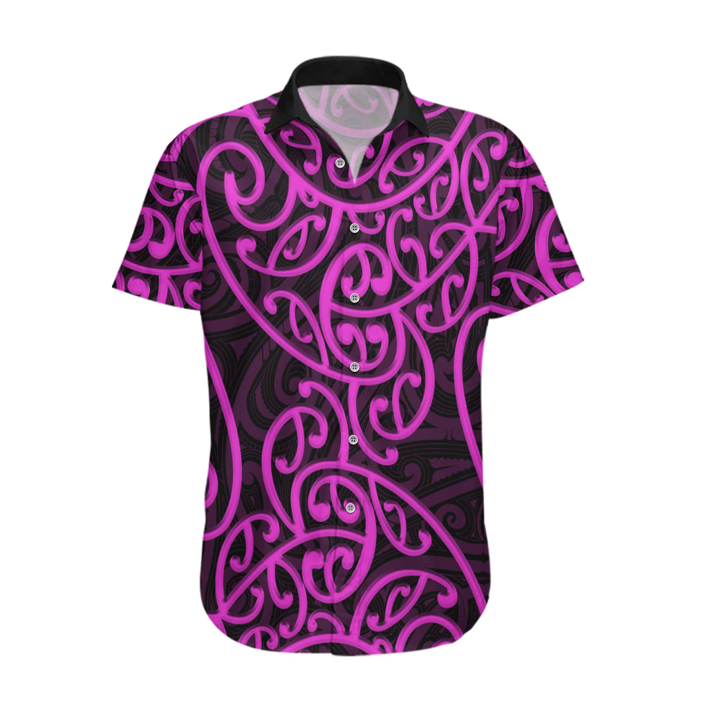 New Zealand Hawaiian Shirt Maori Pattern Purple - Vibe Hoodie Shop