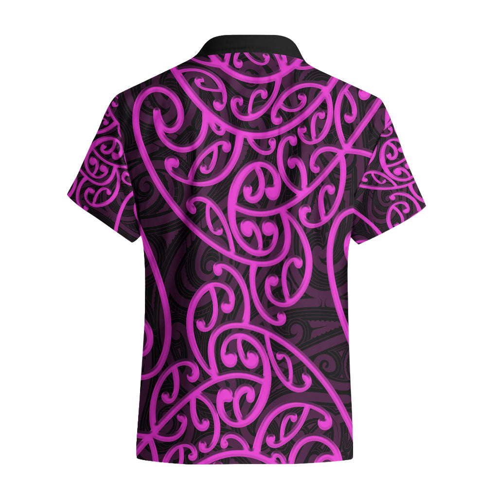 New Zealand Hawaiian Shirt Maori Pattern Purple - Vibe Hoodie Shop