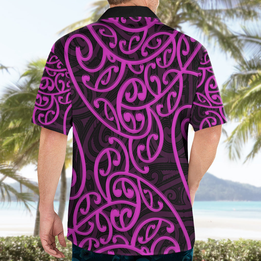 New Zealand Hawaiian Shirt Maori Pattern Purple - Vibe Hoodie Shop
