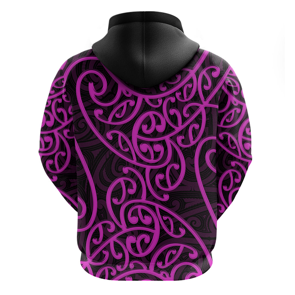 New Zealand Hoodie Maori Pattern Purple LT6 - Vibe Hoodie Shop