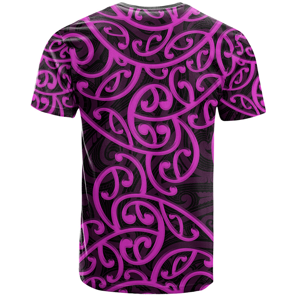 New Zealand T Shirt Maori Pattern Purple - Vibe Hoodie Shop