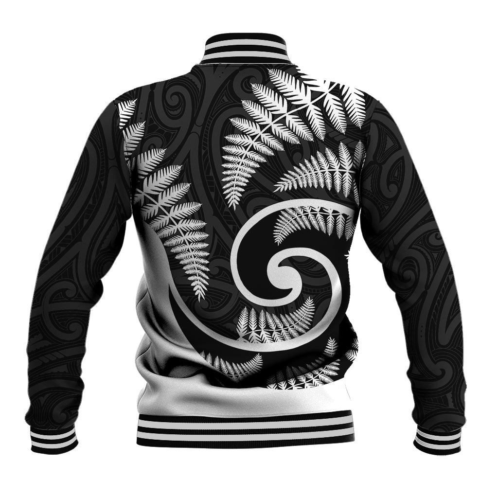 New Zealand Baseball Jacket Maori With Silver Fern White - Vibe Hoodie Shop