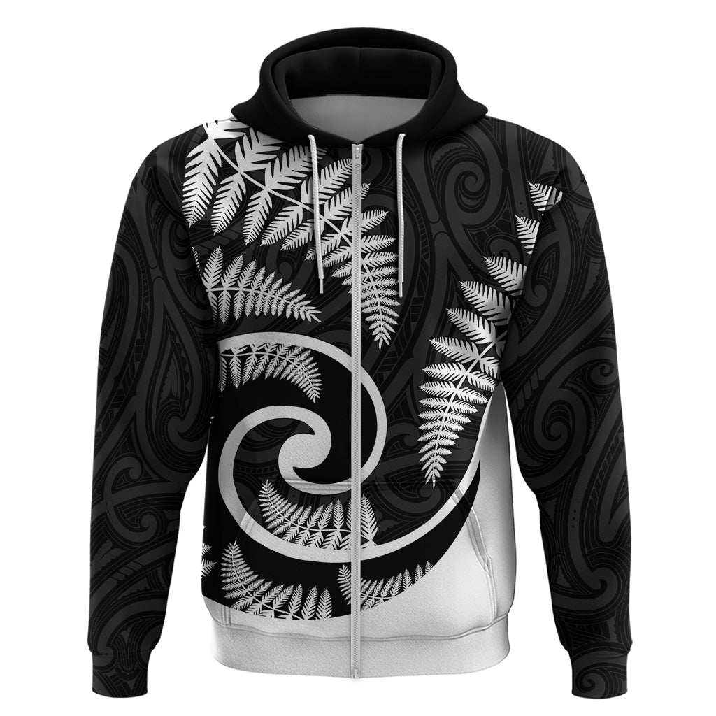 New Zealand Hoodie Maori With Silver Fern White LT6 - Vibe Hoodie Shop