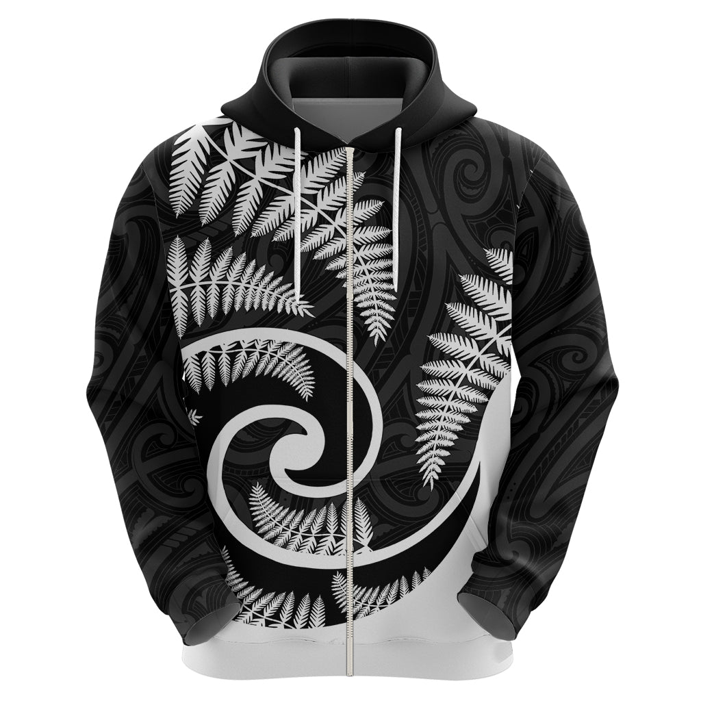 New Zealand Hoodie Maori With Silver Fern White LT6 - Vibe Hoodie Shop