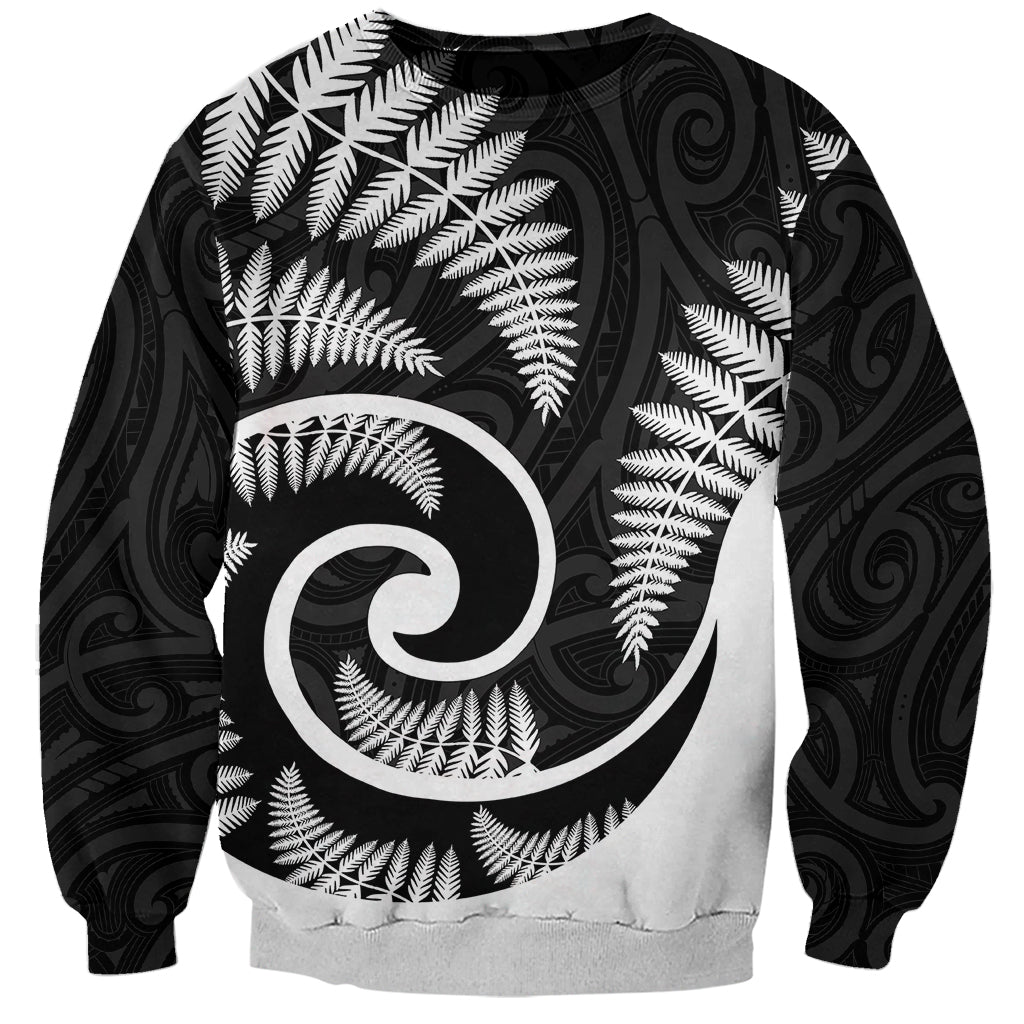 New Zealand Sweatshirt Maori With Silver Fern White - Vibe Hoodie Shop