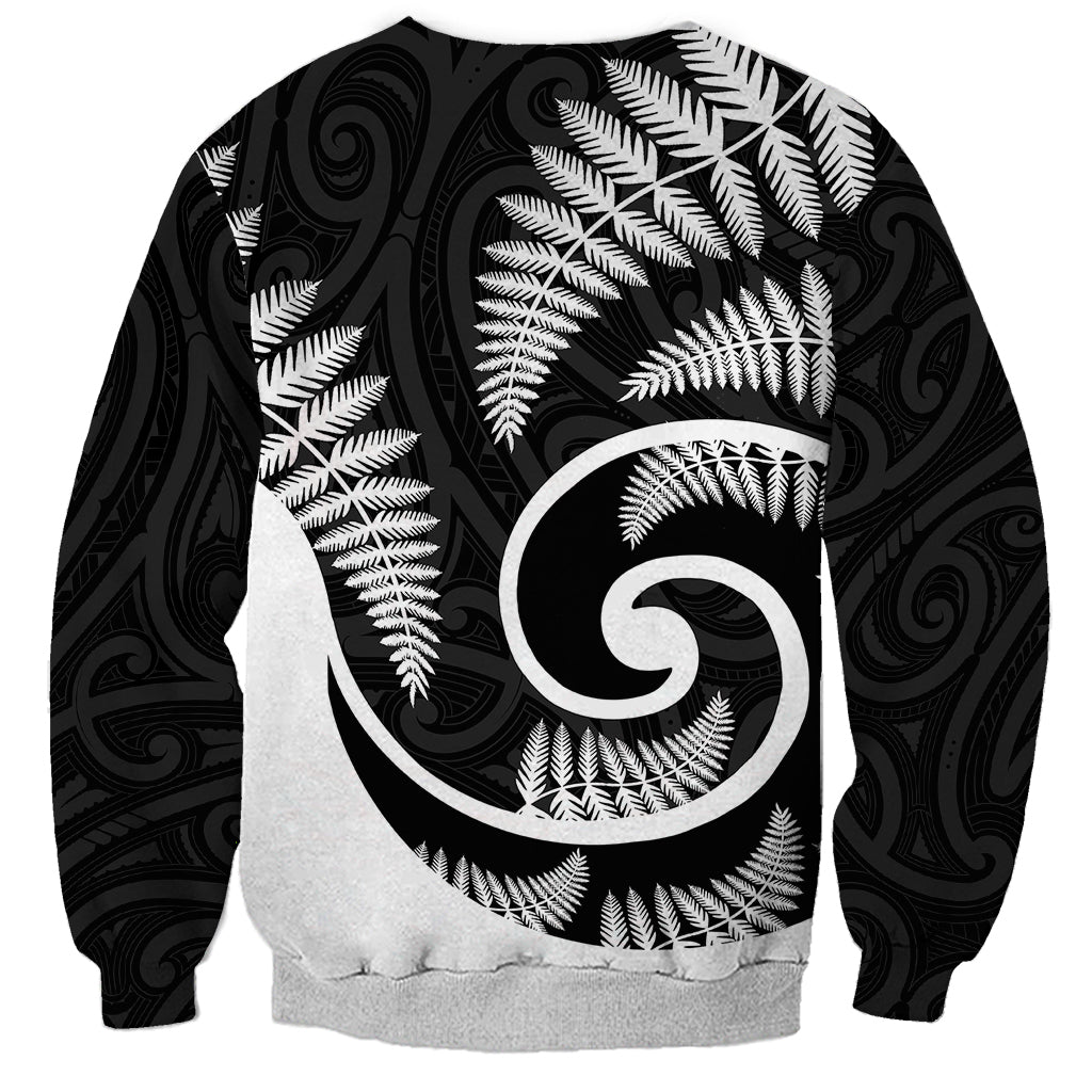 New Zealand Sweatshirt Maori With Silver Fern White - Vibe Hoodie Shop