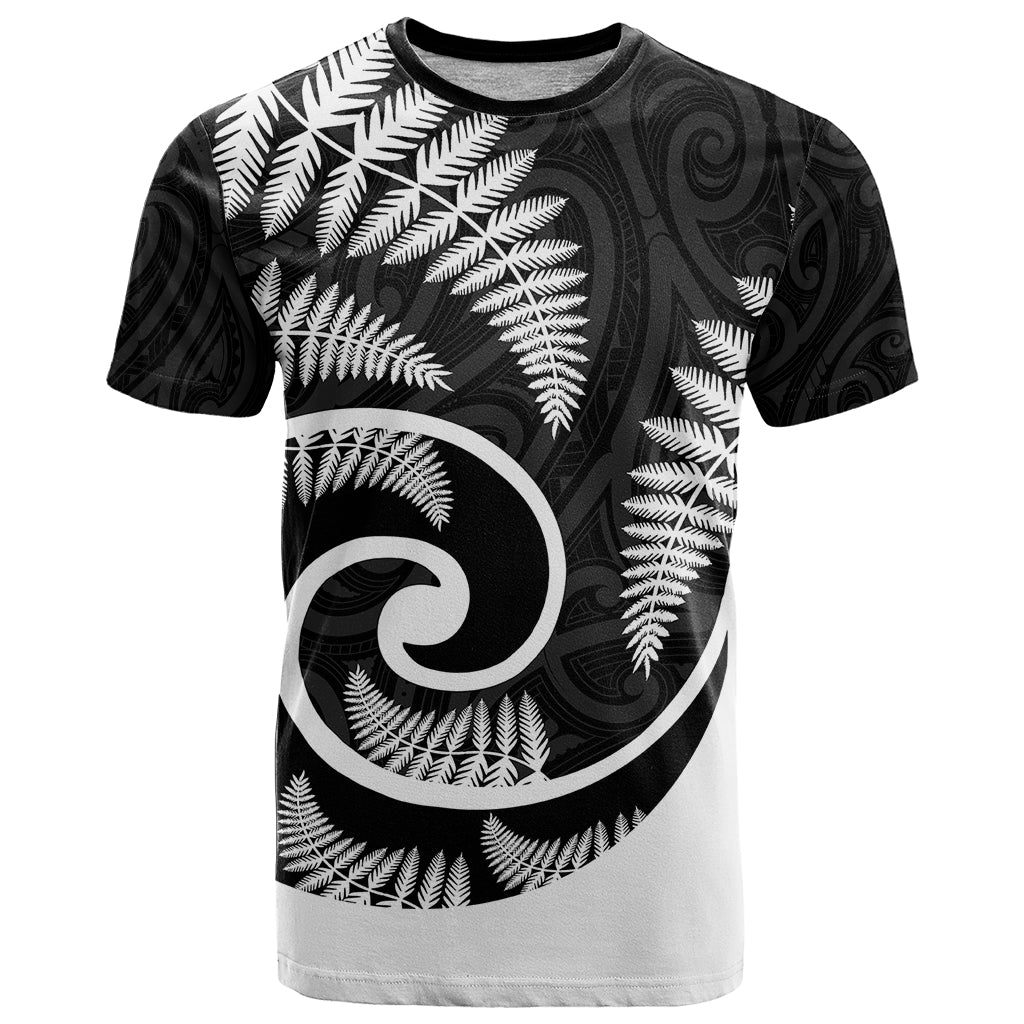 New Zealand T Shirt Maori With Silver Fern White - Vibe Hoodie Shop