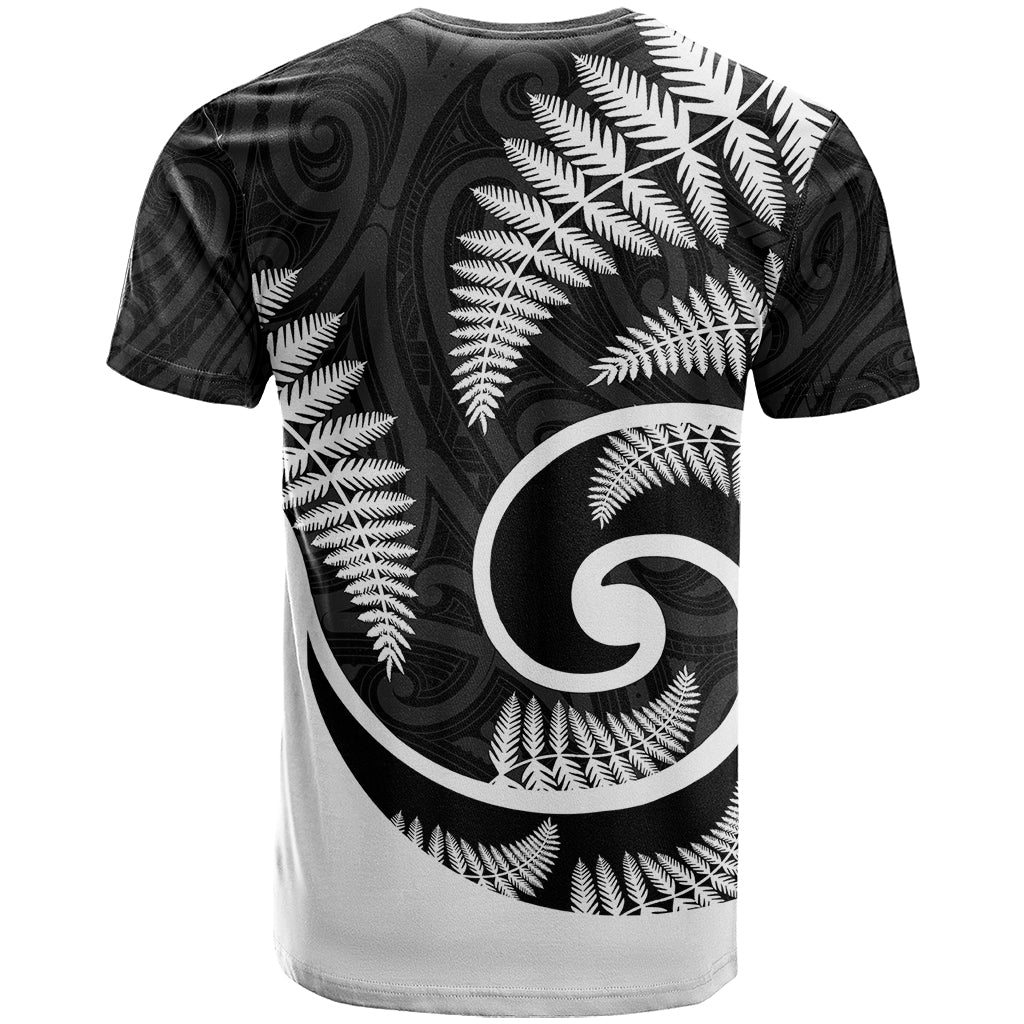 New Zealand T Shirt Maori With Silver Fern White - Vibe Hoodie Shop