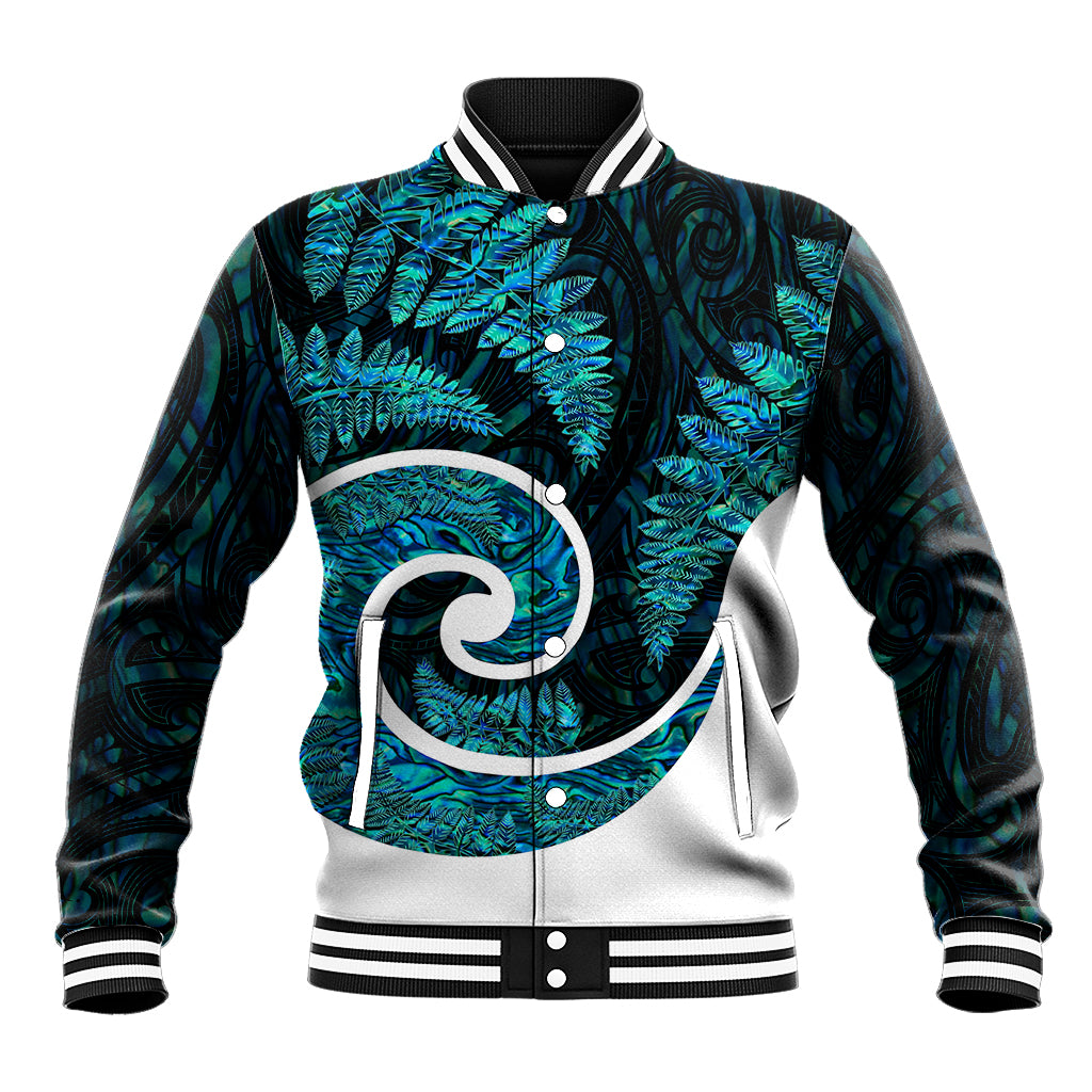 New Zealand Baseball Jacket Maori With Silver Fern Papua Shell Green Ver.1 - Vibe Hoodie Shop