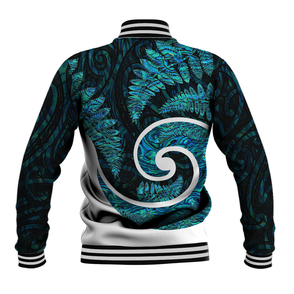 New Zealand Baseball Jacket Maori With Silver Fern Papua Shell Green Ver.1 - Vibe Hoodie Shop