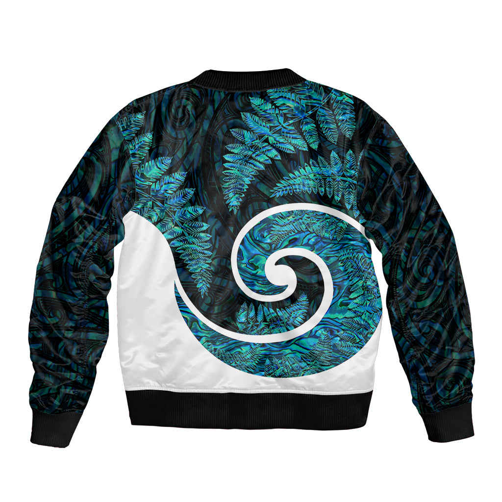 New Zealand Bomber Jacket Maori With Silver Fern Papua Shell Green Ver.1 - Vibe Hoodie Shop