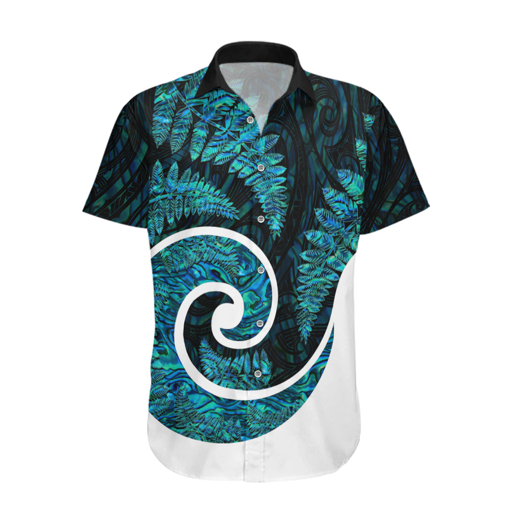 New Zealand Hawaiian Shirt Maori With Silver Fern Papua Shell Green Ver.1 - Vibe Hoodie Shop