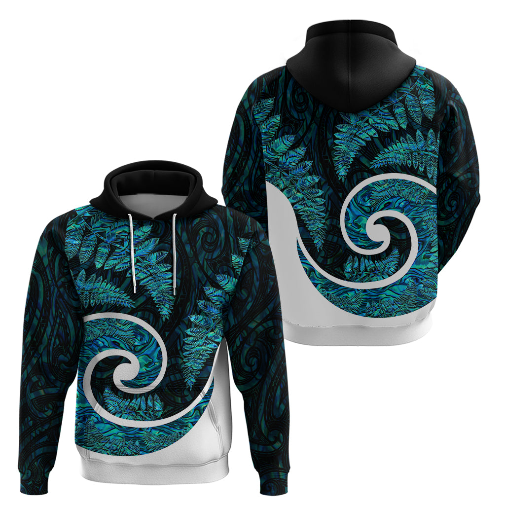 New Zealand Hoodie Maori With Silver Fern Papua Shell Green Ver.1 LT6 - Vibe Hoodie Shop