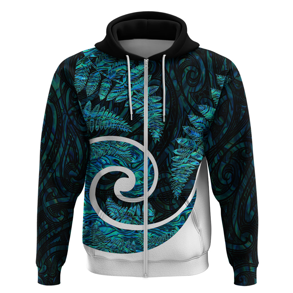 New Zealand Hoodie Maori With Silver Fern Papua Shell Green Ver.1 LT6 - Vibe Hoodie Shop