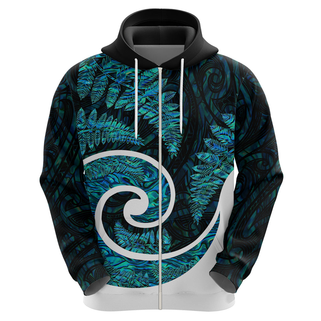 New Zealand Hoodie Maori With Silver Fern Papua Shell Green Ver.1 LT6 - Vibe Hoodie Shop